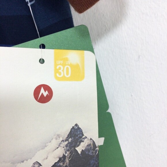 Marmot Mens Red Rock Short Sleeve Stripe T-Shirt Varsity Blue UPF 30 - Picture 8 of 11